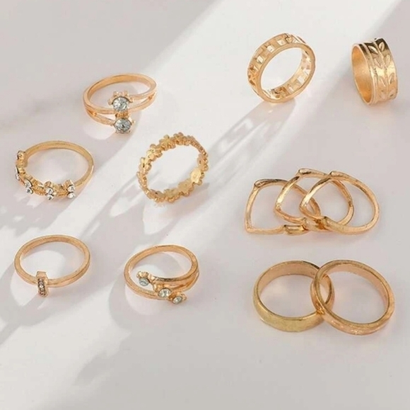 12pcs Rhinestone Ring Set - Picture 2 of 4